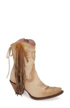 Women's Lane Boots Fringe Western Bootie .5 M - Ivory