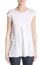 Women's St. John Collection Satin Back Crepe Top, Size - White