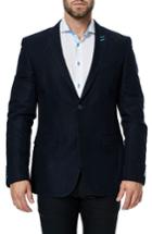 Men's Maceoo Descartes Navy Patch Sport Coat (m) - Blue