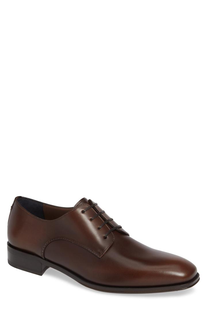 Men's Salvatore Ferragamo Daniel Plain Toe Derby .5 M/w - Brown