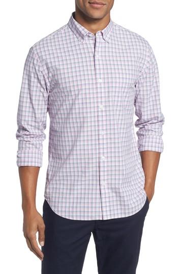 Men's Bonobos Slim Fit Washed Ombre Check Sport Shirt, Size - Pink