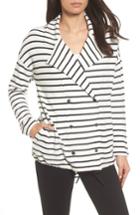 Women's Caslon Stripe Knit Drawsting Jacket - Ivory
