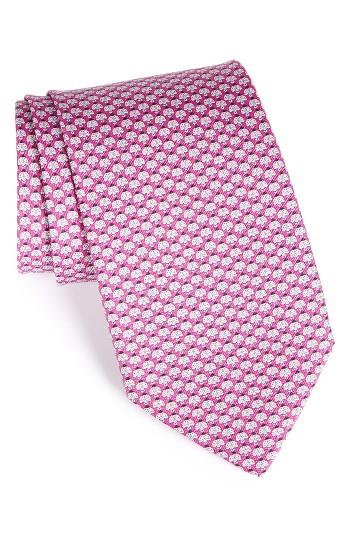 Men's Salvatore Ferragamo Geo Print Silk Tie, Size - Purple