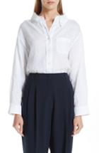 Women's Emporio Armani Long Sleeve Linen Blouse Us / 38 It - White
