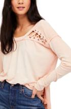 Women's Free People First Love Lace-up Tee - Pink