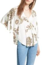 Women's Free People Mauie Wowie Palm Print Top - Ivory