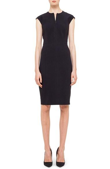 Women's Akris Punto Cap Sleeve Sheath Dress - Black