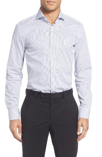 Men's Boss Slim Fit Print Dress Shirt .5 - Blue