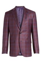 Men's Ted Baker London Jay Trim Fit Plaid Wool Sport Coat S - Red