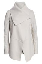 Women's Mackage Vane Asymmetrical Leather Sleeve Coat - Beige