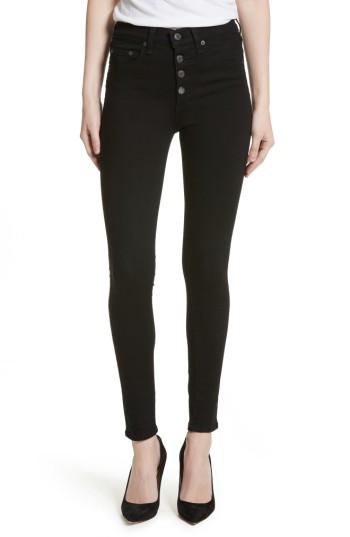 Women's Veronica Beard Debbie Exposed Fly Skinny Jeans