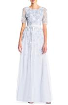 Women's Adrianna Papell Beaded A-line Gown - Blue