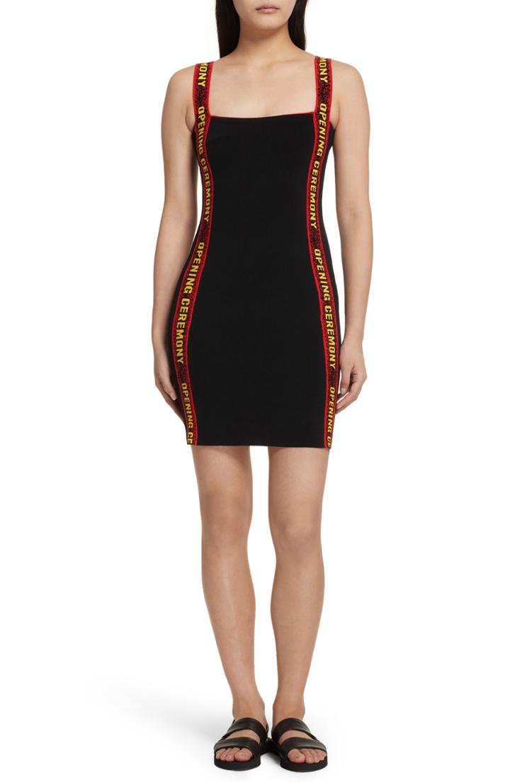 Women's Opening Ceremony Logo Tape Ribbed Body-con Dress