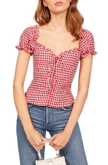 Women's Reformation Cassidy Corset Top - Red