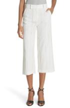 Women's Veronica Beard Leta Eyelet Gaucho Pants - White