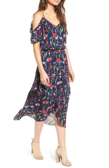 Women's Parker Kam Cold Shoulder Silk Dress - Blue