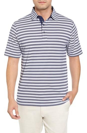Men's Bobby Jones Xh2o Del Mar Stripe Jersey Polo, Size - Blue