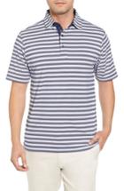 Men's Bobby Jones Xh2o Del Mar Stripe Jersey Polo, Size - Blue