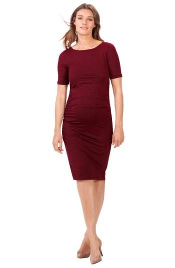 Women's Isabella Oliver Ruched Maternity Dress - Red