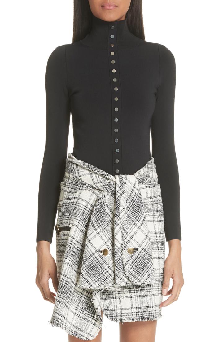 Women's Alexander Wang Scuba Knit Turtleneck - Black