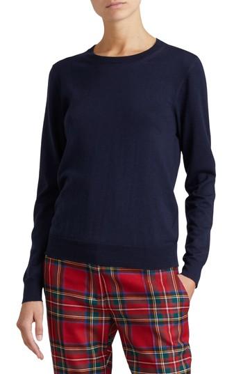 Women's Burberry Viar Merino Wool Sweater - Blue