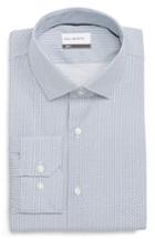 Men's Calibrate Trim Fit Geometric Print Dress Shirt - 32/33 - Blue