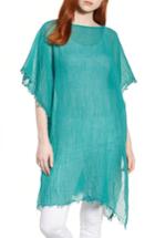 Women's Eileen Fisher Organic Cotton Poncho, Size - Blue/green