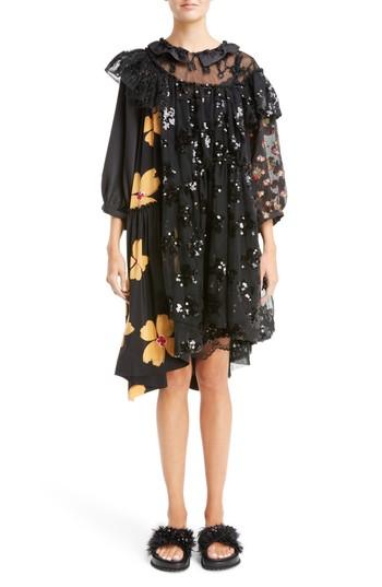 Women's Simone Rocha Frill Patchwork Dress Us / 8 Uk - Black