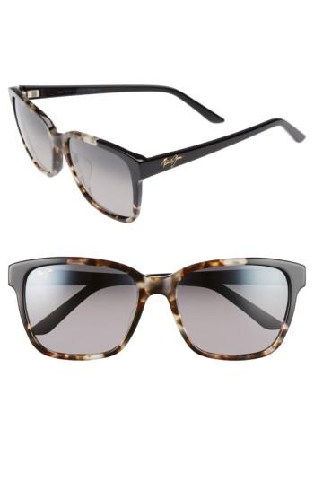 Women's Maui Jim Moonbow 57mm Polarizedplus2 Sunglasses - White Tokyo/ Gloss Black/ Grey