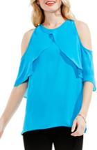 Women's Vince Camuto Ruffle Cold Shoulder Blouse - Blue