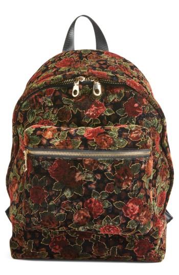 Chelsea28 Floral Velvet Backpack - Black