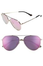 Women's Diff X Jessie James Decker Dash 61mm Polarized Aviator Sunglasses - Gold/ Pink