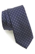 Men's Salvatore Ferragamo Erice Print Silk Tie, Size - Blue