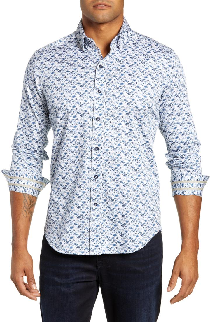 Men's Robert Graham Tiller Tailored Fit Sport Shirt - White