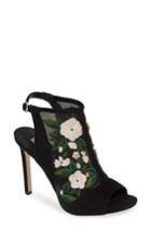 Women's Karl Lagerfeld Karter Embroidered Sandal M - Black