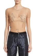 Women's Y/project Rhinestone Mesh Tee - Beige