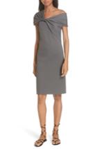Women's Helmut Lang Twist Neck Ribbed Dress - Grey