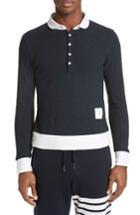 Men's Thom Browne Long Sleeve Pique Polo