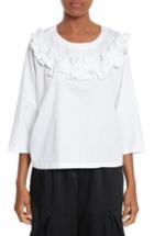Women's Comme Des Garcons Ruffle Neck Blouse - White