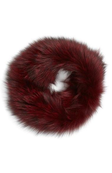 Women's Dena Genuine Fox Fur Cowl Collar, Size - Red