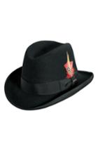 Men's Scala Wool Homburg Hat - Black