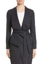 Women's Max Mara Giunto Stretch Wool Belted Blazer - Blue