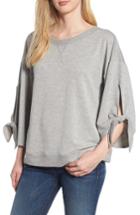 Women's Caslon Off-duty Tie Sleeve Top - Grey