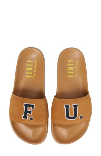 Women's Fenty Puma By Rihanna Lead Cat Slide Sandals M - Metallic
