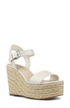 Women's Nine West Do It Right Platform Wedge Sandal M - White