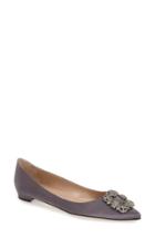 Women's Manolo Blahnik Hangisi Flat Us / 40eu - Grey