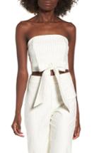 Women's 4si3nna Strapless Wrap Crop Top - Ivory