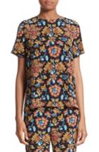 Women's Etro Floral Print Silk Top Us / 40 It - Black