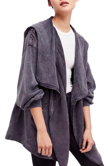 Women's Free People C'mon Hooded Cardigan - Black