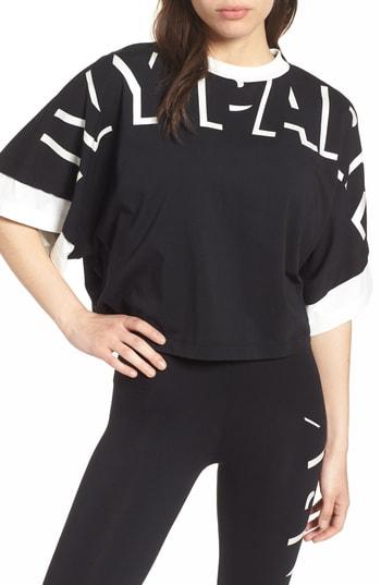 Women's Ivy Park Shadow Logo Crop Tee, Size - Black